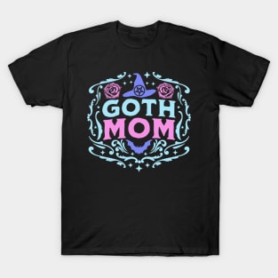 Goth Mom Halloween Mothers Day Pastel Goth Retro Vintage T-Shirt